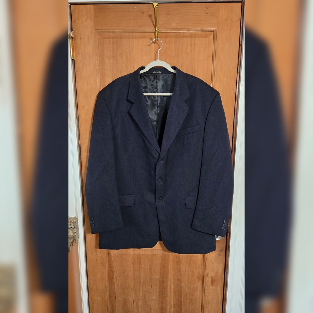Navy Three-Button Men's Suit Jacket - Unbranded